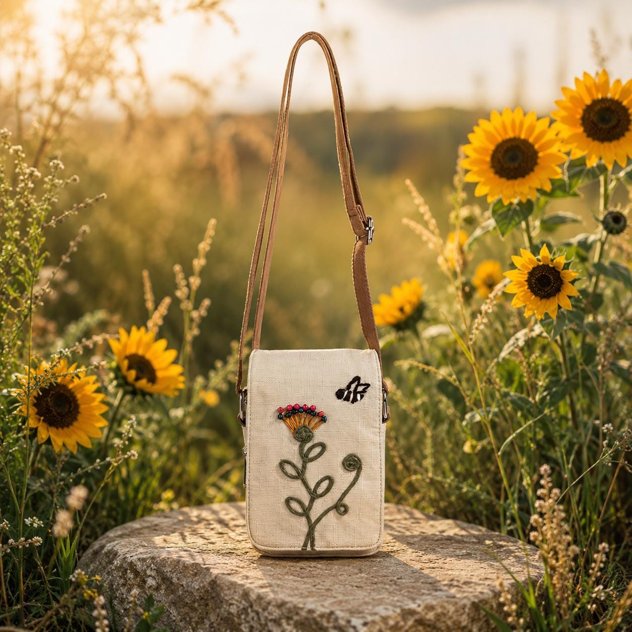 Boho Floral Crossbody Phone Pouch | Hands-Free Everyday Bag