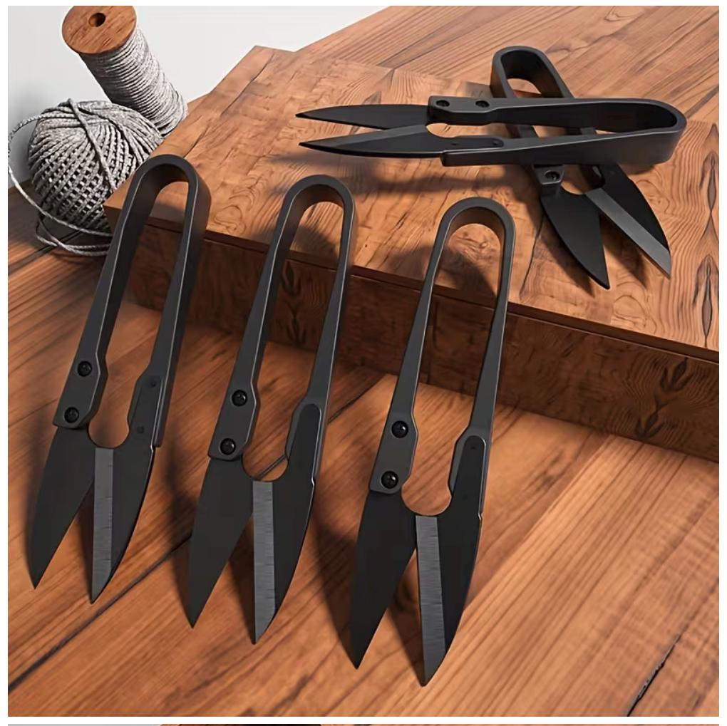 Matte Black U-Shape Embroidery Scissors | Precision Thread Trimming Tool