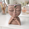 Makeup Brush Holder | Modern Vanity Organizer, Cosmetic Storage & Small Plant Holder
