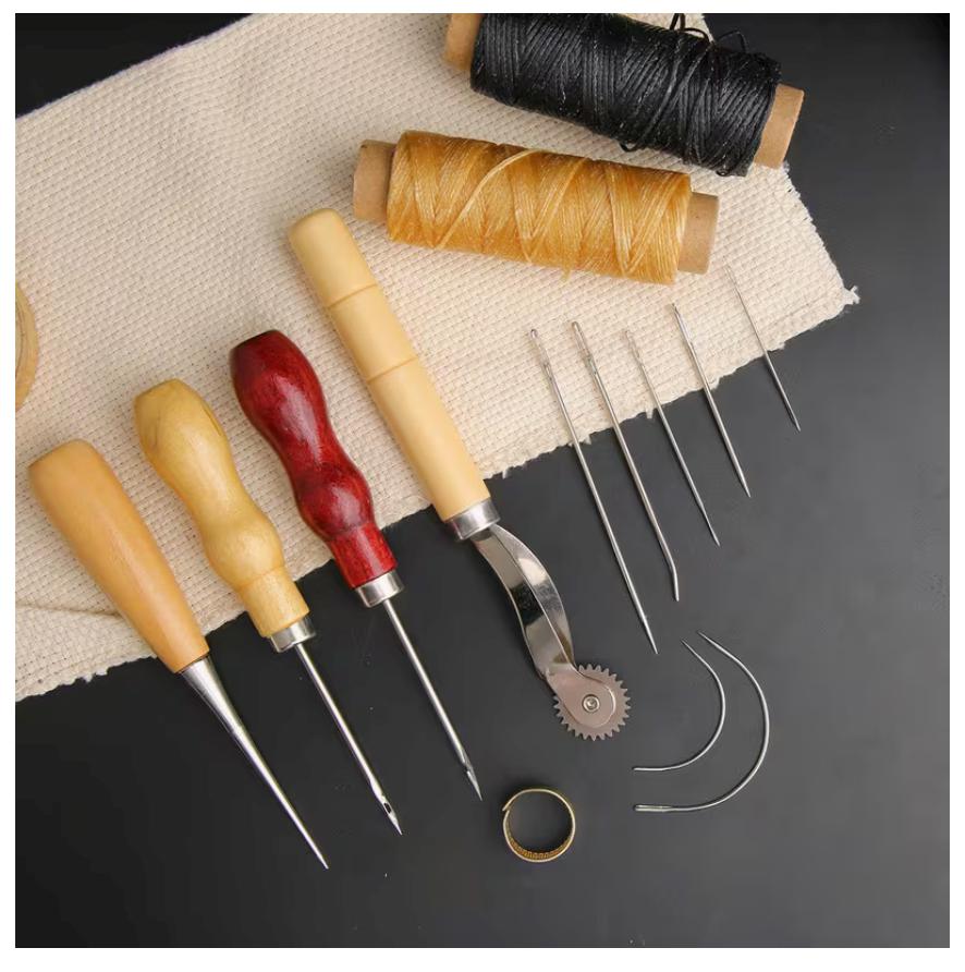 DIY Leather Sewing Kit With Stitching Awl & Repair Tools