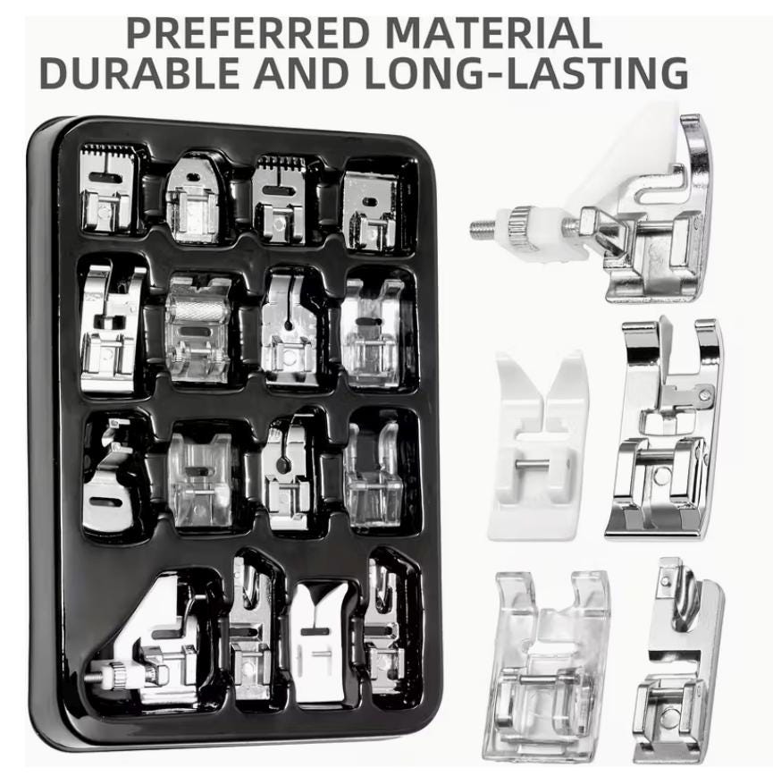 16Pc Low Shank Snap-On Presser Foot Set | Sewing Machine Feet For Brother, Singer & More