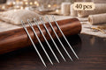 Large-Eye Hand Sewing Needles | Easy Threading Stainless Steel Needles (40Pc Set With Wooden Case)