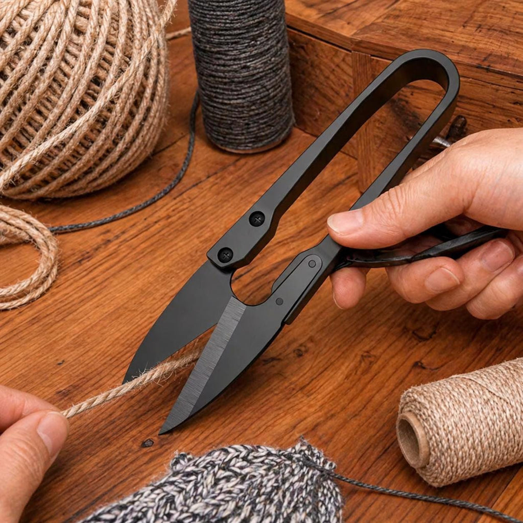 Matte Black U-Shape Embroidery Scissors | Precision Thread Trimming Tool