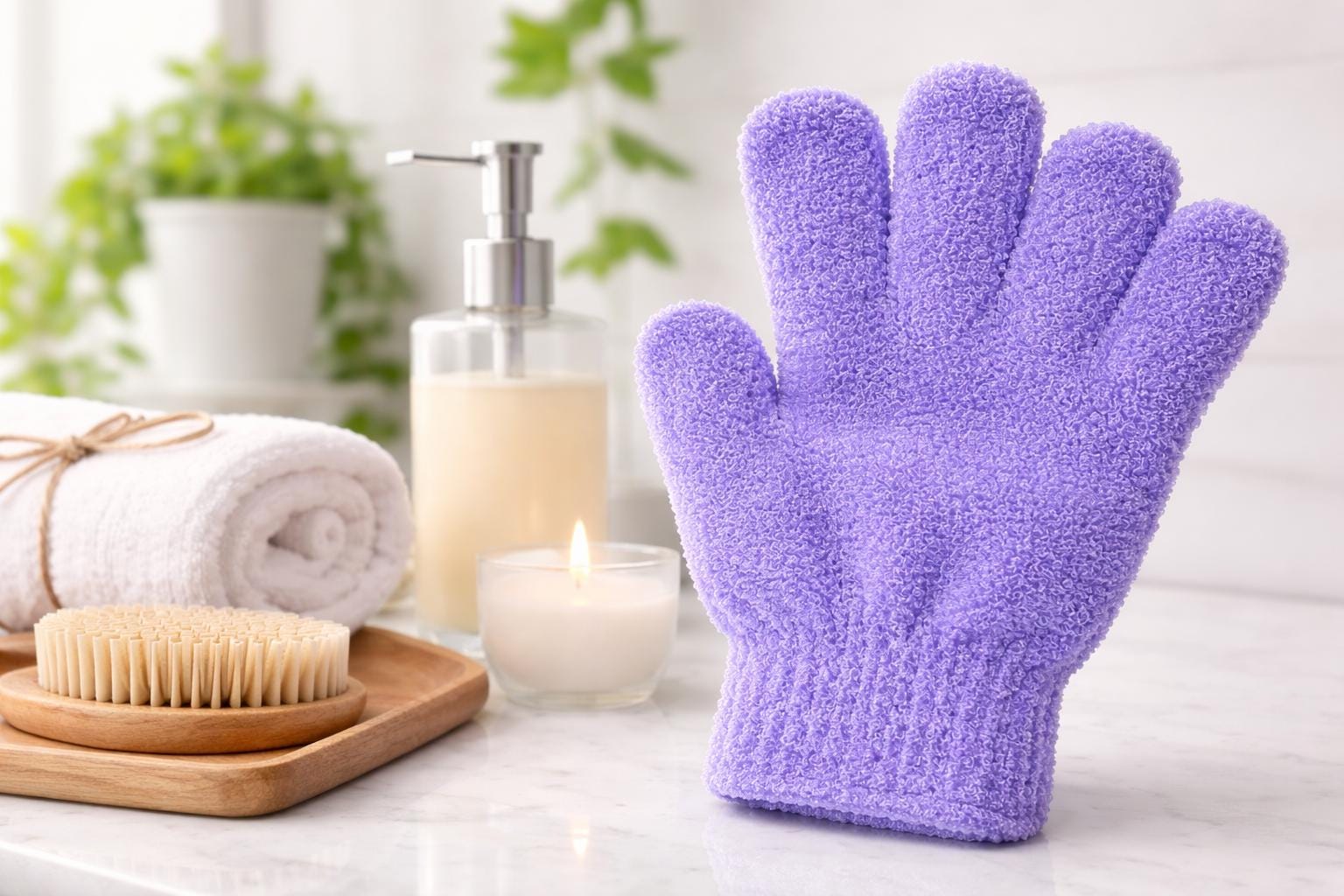 Exfoliating Shower Gloves | Gentle Body Scrubber for Smooth Skin