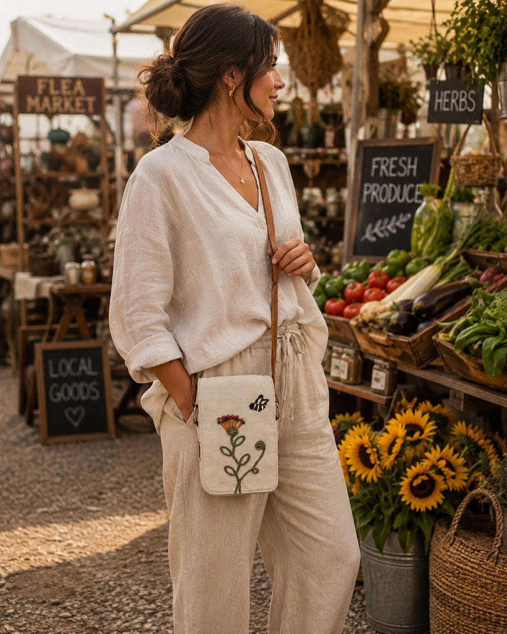 Boho Floral Crossbody Phone Pouch | Hands-Free Everyday Bag