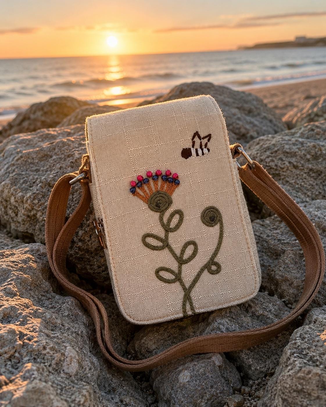 Boho Floral Crossbody Phone Pouch | Hands-Free Everyday Bag