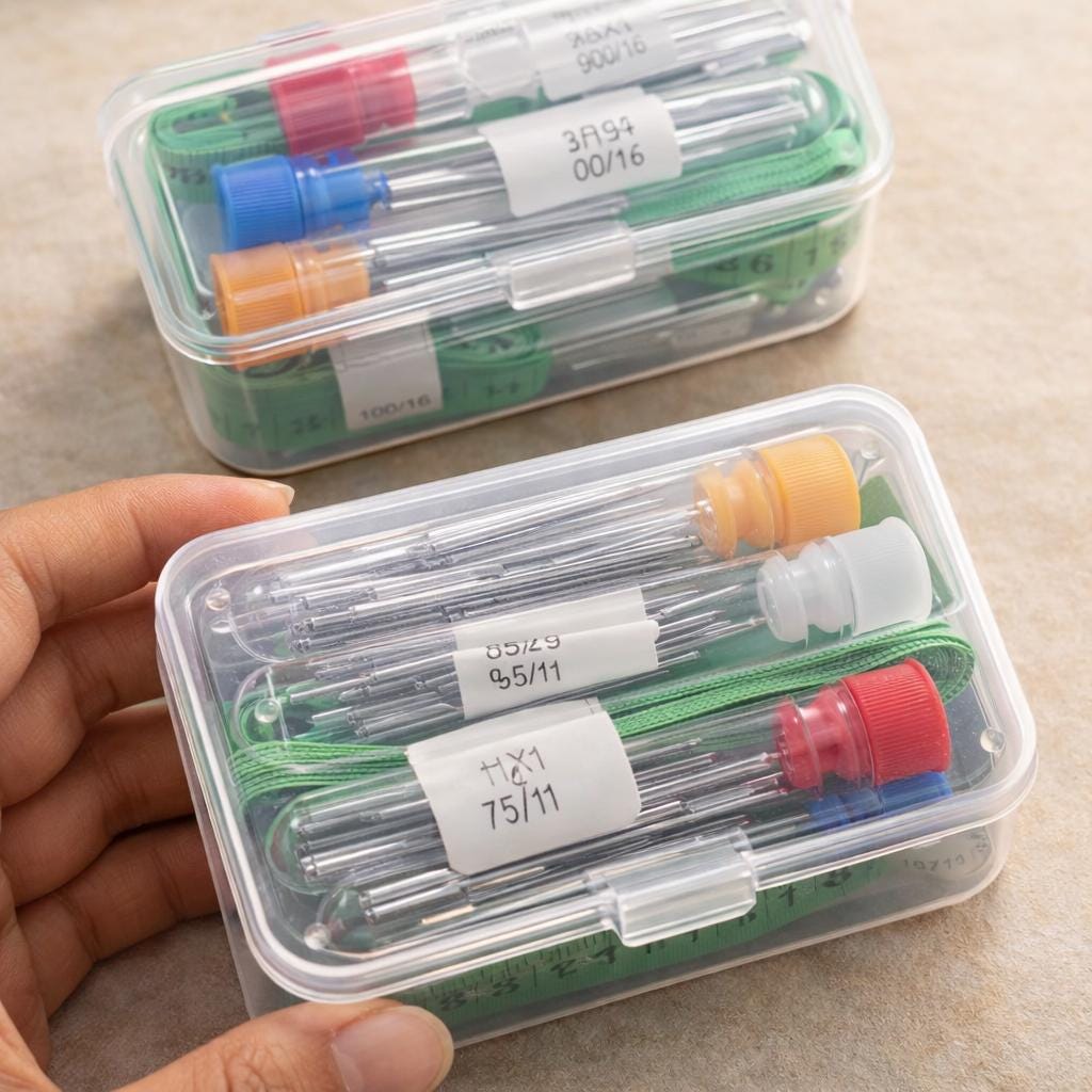 100 Pcs Universal Sewing Needles Set | Multiple Sizes 65/9–110/18 | Home Sewing Supplies