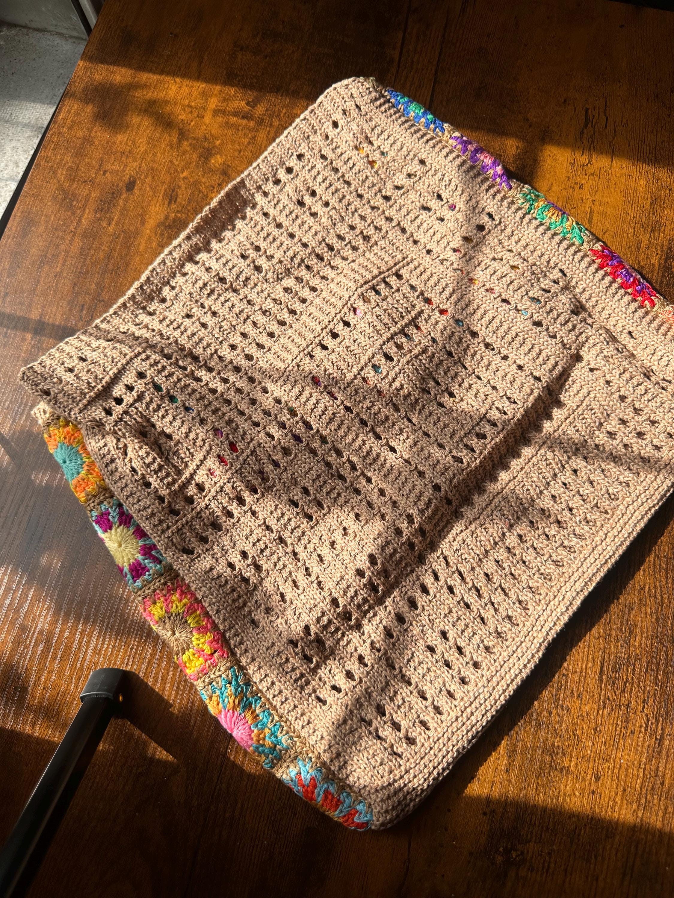 Crochet Tote Bag | Boho Granny Square Shoulder Bag