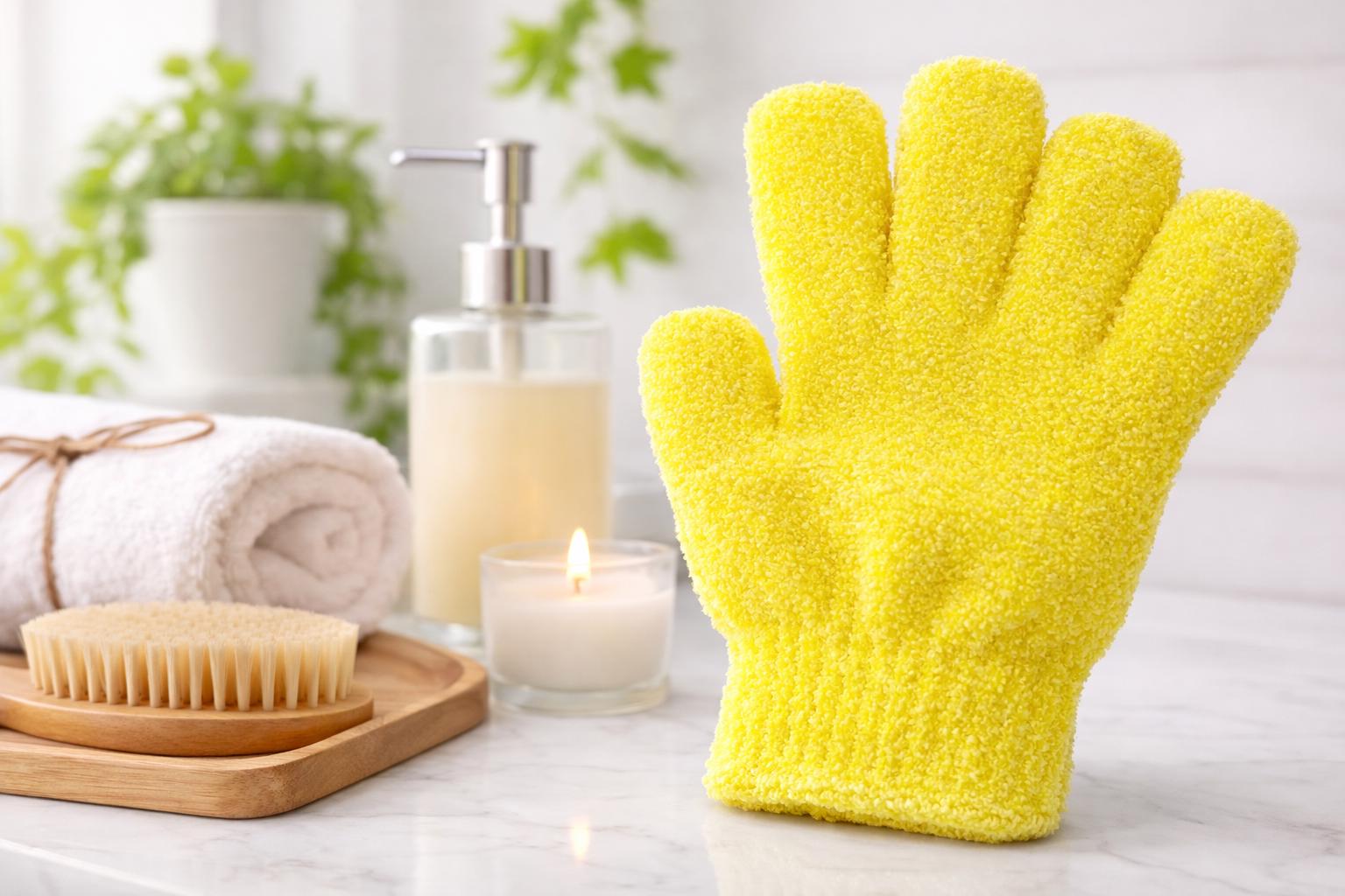Exfoliating Shower Gloves | Gentle Body Scrubber for Smooth Skin