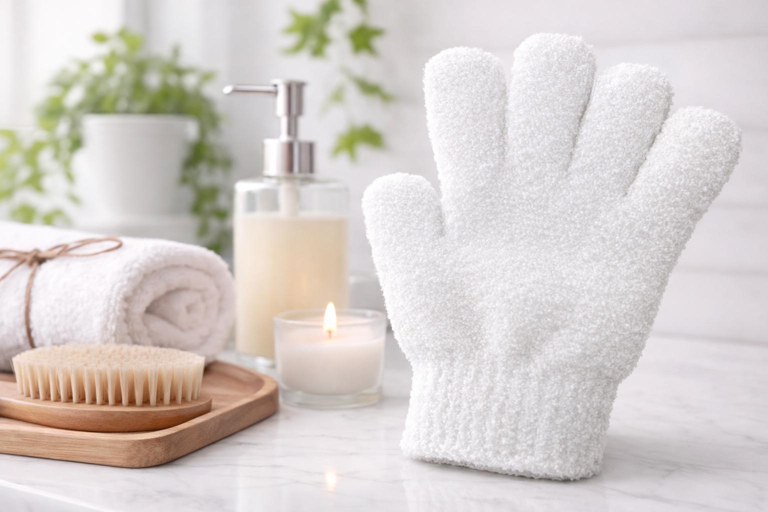 Exfoliating Shower Gloves | Gentle Body Scrubber for Smooth Skin