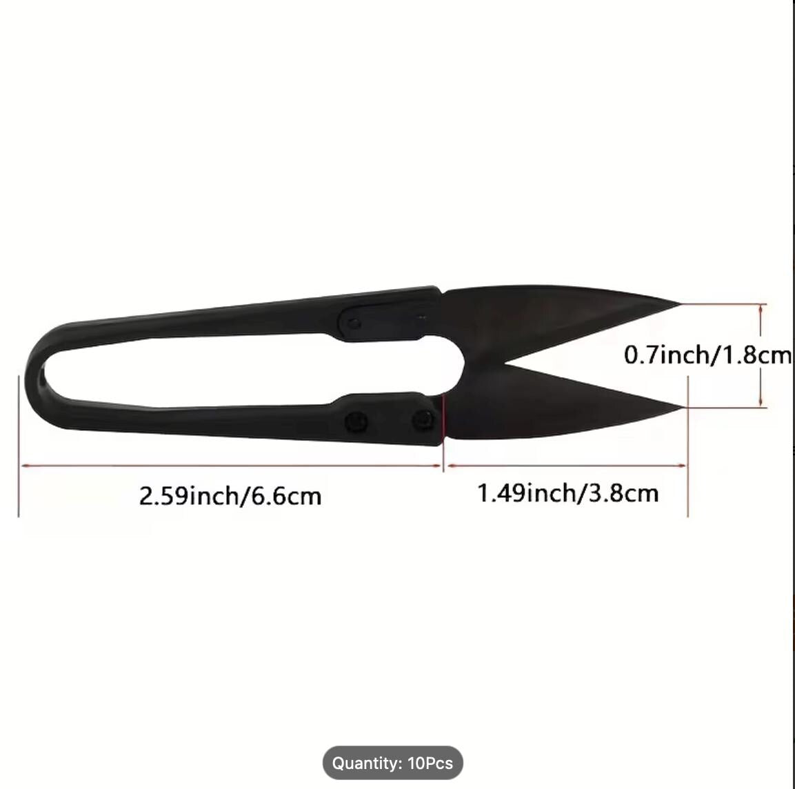 Matte Black U-Shape Embroidery Scissors | Precision Thread Trimming Tool
