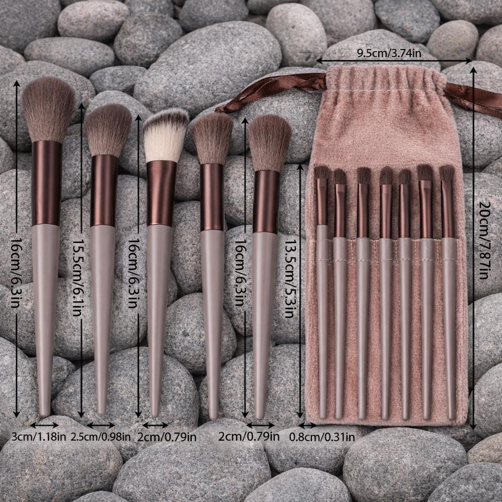 Makeup Brush Set (13 Pc) | Soft Synthetic Brushes With Pouch | Luxury Vanity Beauty Tools